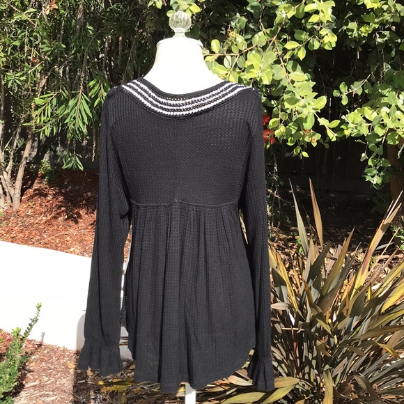 FINAL MARKDOWN Free People Crochet Waffle Knit Top - Picture 7 of 8